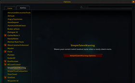 Options -> Addons has access to STW-options