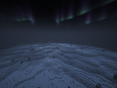 Nighttime in a snowy biome