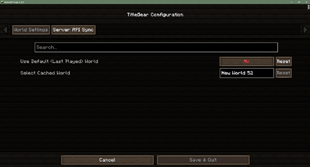In-Game Configuration Menu