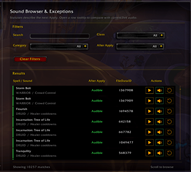 Sound Browser & Exceptions