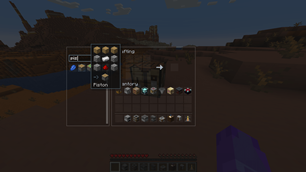Crafting table recipe in use