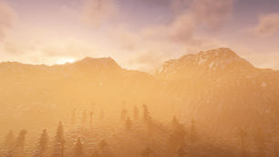 Sunset over the Misty Mountains