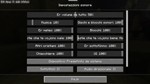 Sound settings