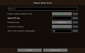 Mod Config Page
