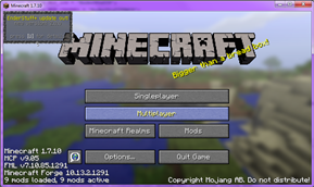 Main Menu update notification