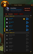Zocial Friends List