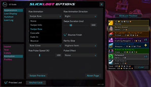 Animation [Row Animation] options