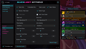 Appearance [Text] settings