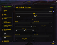 Settings Panel (Text Label)