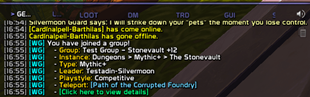 Chat Message with Clickable Link