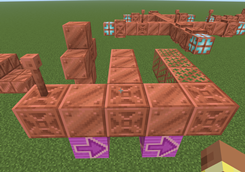 Using copper grids and blocks to transmit energy.