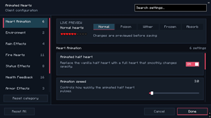 configuration menu