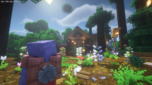 Cute house with backpack on show