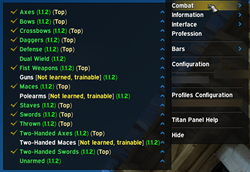 Show all skills for my class (Warrior)