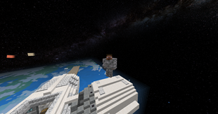 Steve outside of the Aurora Space Station