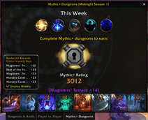 Mythic+ Dungeons tab