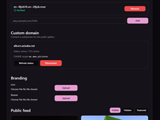 Manage server in dashboard