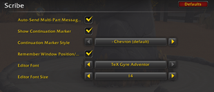 Scribe's Menu
