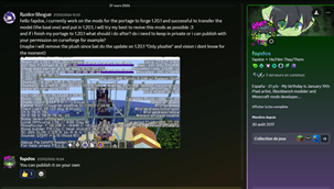 permission for working on the mods