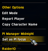 Set PI Focus