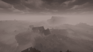 Foggy village
