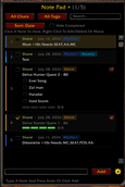 Note Pad + Main Window