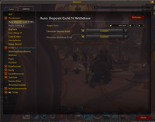 Auto Deposit Gold N Withdraw Setting Window
