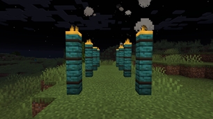large, tall torches