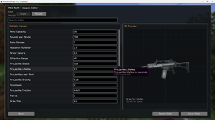 Editor for weapons stats