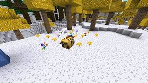 bee and flowers