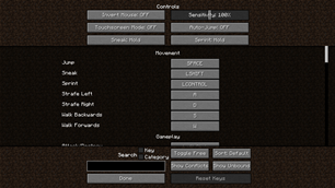 Controls menu preview