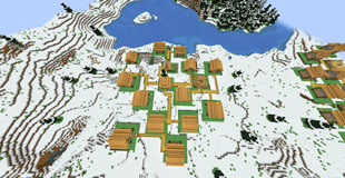 Snowy Village with paths