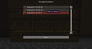 Specific container blacklist