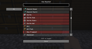 Item blacklist