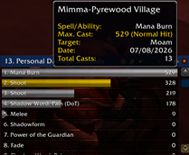 Personal Damage records incl tooltip