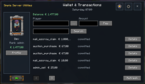 Wallet & transaction history
