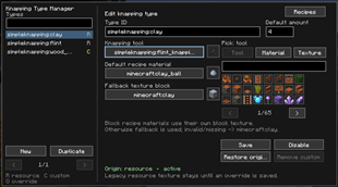 Knapping Type Manager