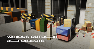 Various outdoor 3D objects