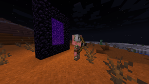 Zombified Pigin with a bow