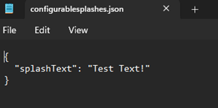 Editing the config file to set custom text