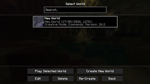 World selection menu