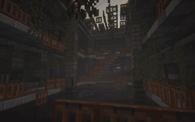Flooded building.
