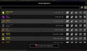 List waypoints