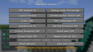 WearWatch settings