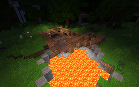 Forge with beginnings of a Thatch roof