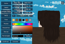 Sky theme hairstyle menu