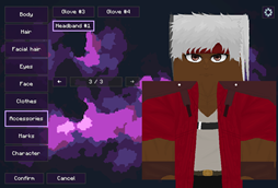 Acessories menu in space theme
