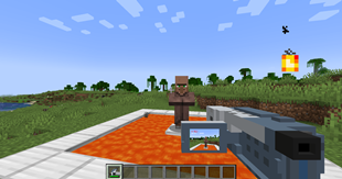 Recording a villager trapped by lava