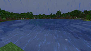 Rain hitting water