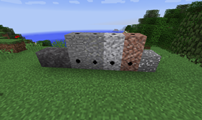 drilled, blasted and explosive packed stone